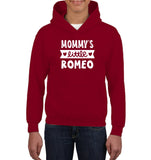 Mommy's Little Romeo Valentines Kids Heavyweight Pullover Hoodie