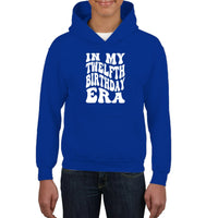 In My Twelfth Birthday Era Birthday Shirt Kids Heavyweight Pullover Hoodie