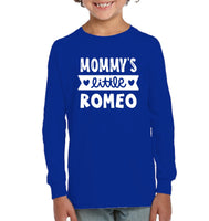 Mommy's Little Romeo Valentines Kids Fleece Pullover Sweatshirt