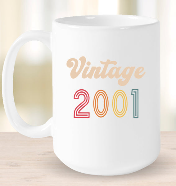 2001 Retro Vintage Birth Year Blast Coffee Mug, Tumbler, Wine Glass