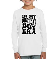 In My Birthday Boy Era Birthday Shirt Kids Fleece Pullover Sweatshirt