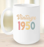 1950 Retro Vintage Birth Year Blast Coffee Mug, Tumbler, Wine Glass