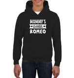 Mommy's Little Romeo Valentines Kids Heavyweight Pullover Hoodie