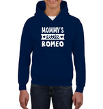 Mommy's Little Romeo Valentines Kids Heavyweight Pullover Hoodie