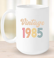 1985 Retro Vintage Birth Year Blast Coffee Mug, Tumbler, Wine Glass