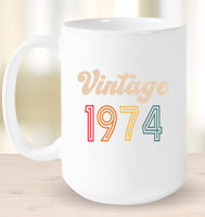 1974 Retro Vintage Birth Year Blast Coffee Mug, Tumbler, Wine Glass