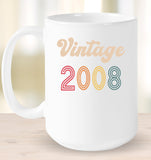2008 Retro Vintage Birth Year Blast Coffee Mug, Tumbler, Wine Glass
