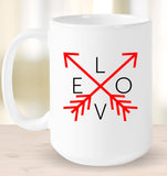 Love With Arrows Valentine's Day Coffee Cup, Tumbler, Wine Drinking Mug For Adults
