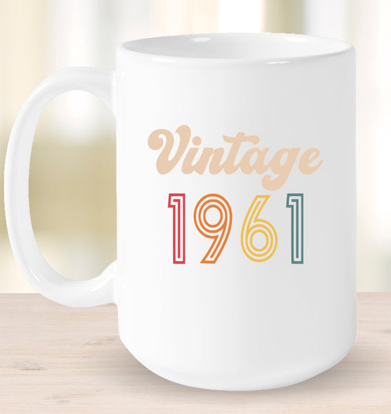 1961 Retro Vintage Birth Year Blast Coffee Mug, Tumbler, Wine Glass