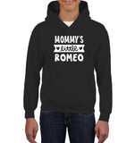 Mommy's Little Romeo Valentines Kids Heavyweight Pullover Hoodie