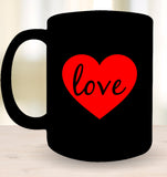 Love With Heart Valentine's Day Coffee Cup, Tumbler, Wine Drinking Mug For Women