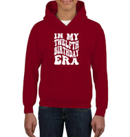In My Twelfth Birthday Era Birthday Shirt Kids Heavyweight Pullover Hoodie