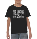 50% Mermaid, 30% Unicorn, 20% Princess – 100% Magical Kids Classic Tee