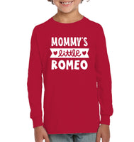 Mommy's Little Romeo Valentines Kids Fleece Pullover Sweatshirt