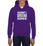Mommy's Little Romeo Valentines Kids Heavyweight Pullover Hoodie