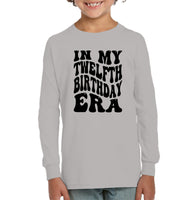 In My Twelfth Birthday Era Birthday Shirt Kids Fleece Pullover Sweatshirt