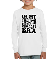 In My Twelfth Birthday Era Birthday Shirt Kids Fleece Pullover Sweatshirt