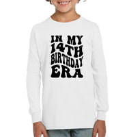 In My 14th Birthday Era Birthday Shirt Kids Fleece Pullover Sweatshirt