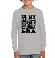 In My Eleventh Birthday Era Birthday Shirt Kids Fleece Pullover Sweatshirt