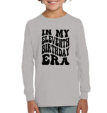 In My Eleventh Birthday Era Birthday Shirt Kids Fleece Pullover Sweatshirt