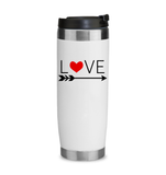 Valentine's Day Coffee Cup, Tumbler, Wine Drinking Mug Love Heart With Arrow