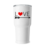 Valentine's Day Coffee Cup, Tumbler, Wine Drinking Mug Love Heart With Arrow