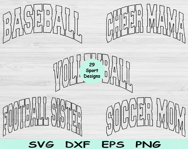 Football Svg Files For Cricut, Baseball Svg, Sports Svg Dxf Png Eps Cut Files Silhouette