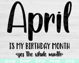 birthday month svg