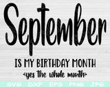 birthday month svg