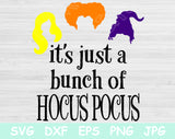 It's Just a Bunch of Hocus Pocus Svg Files For Cricut And Silhouette, Sanderson Sisters Svg Cut File, Halloween Svg