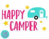 Camping Svg Files For Cricut and Silhouette Cutting Machines. Happy Camper Svg Cut File