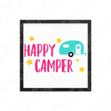 Happy Camper Svg Files For Cricut and Silhouette Cutting Machines, Camping Svg Cut Files