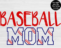 Baseball Mom Svg Cut Files, Baseball Svg Files For Cricut And Silhouette. Sports Mama Svg Digital Download.
