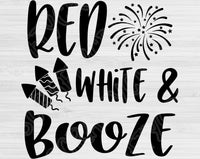 Red White and Booze Svg Files For Cricut And Silhouette, 4th of July Svg, Fourth of July Svg Cut Files. Independence Day Svg Digital, July 4th Svg