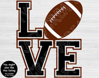 Love Football Svg Files For Cricut And Silhouette, Football Svg Cut File Designs. Football Helmet Svg, Sports Svg