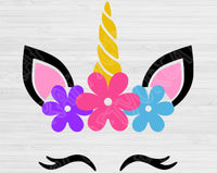 Unicorn Svg, Unicorn Face Svg Files For Cricut And Silhouette. Unicorn Head Svg with Eyelashes for Magical Birthday
