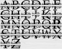 Split Font Svg Files For Cricut And Silhouette, Split Letter Svg Cut Files. Split Monogram Svg. Initial Svg, Alphabet Svg, Split Monogram Font Svg