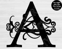 Split Font Svg Files For Cricut And Silhouette, Split Letter Svg Cut Files. Split Monogram Svg. Initial Svg, Alphabet Svg, Split Monogram Font Svg
