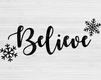 Christmas Believe Svg Files For Cricut And Silhouette, Winter Svg, Christmas Svg Cut Files