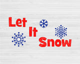 Let It Snow Svg Files For Cricut And Silhouette, Christmas Svg Cut Files, Winter Svg Xmas Holiday Png