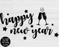 Happy New Year Svg Files For Cricut And Silhouette, New Years Svg Cut File, New Year Clipart