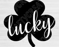 Lucky Svg Files For Cricut And Silhouette, Lucky Shamrock Svg Cut File, St Patricks Day Svg