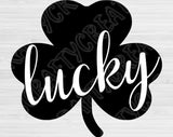 Lucky Svg Files For Cricut And Silhouette, Lucky Shamrock Svg Cut File, St Patricks Day Svg