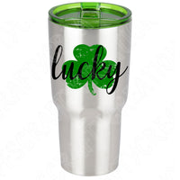 Lucky Svg Files For Cricut And Silhouette, Distressed Shamrock Svg Cut File, St Patricks Day Svg