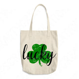 Lucky Svg Files For Cricut And Silhouette, Distressed Shamrock Svg Cut File, St Patricks Day Svg