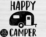 Camping Svg, Happy Camper Svg Files For Cricut and Silhouette Cutting Machines