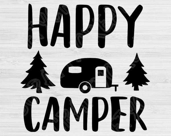 Camping Svg, Happy Camper Svg Files For Cricut and Silhouette Cutting ...