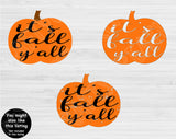 Pumpkin Svg Files For Cricut And Silhouette, Happy Fall Yall Svg, Fall Svg Cut File, Fall Saying Svg, Thanksgiving Svg Dxf
