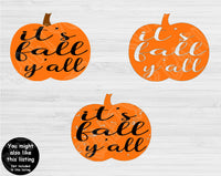 Pumpkin Svg, Hello Fall Yall Svg Files For Cricut And Silhouette. Fall Svg Cut File, Thanksgiving Svg Dxf