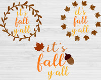 Its Fall Yall Svg Files For Cricut And Silhouette, Fall Svg Cut Files, Thanksgiving Svg
